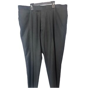 Parc 81 Mens 38x28 Dress Pants Trousers Black Wool Blend Flat Front‎